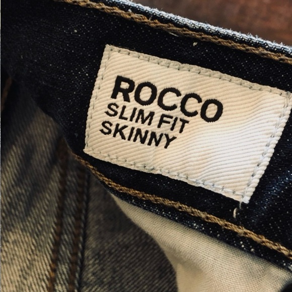 Express Jeans Rocco Slim Skinny Fit Mens size 33x32 Dark blue wash - Picture 7 of 13